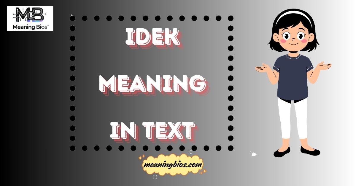IDEK Meaning in Text